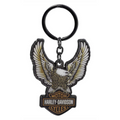 Metal & Enamel Harley-Davidson Eagle & Logo Key Chain - Fat Skeleton UK