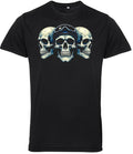 Fat Skeleton Three Skulls Biker T Shirt - Fat Skeleton UK