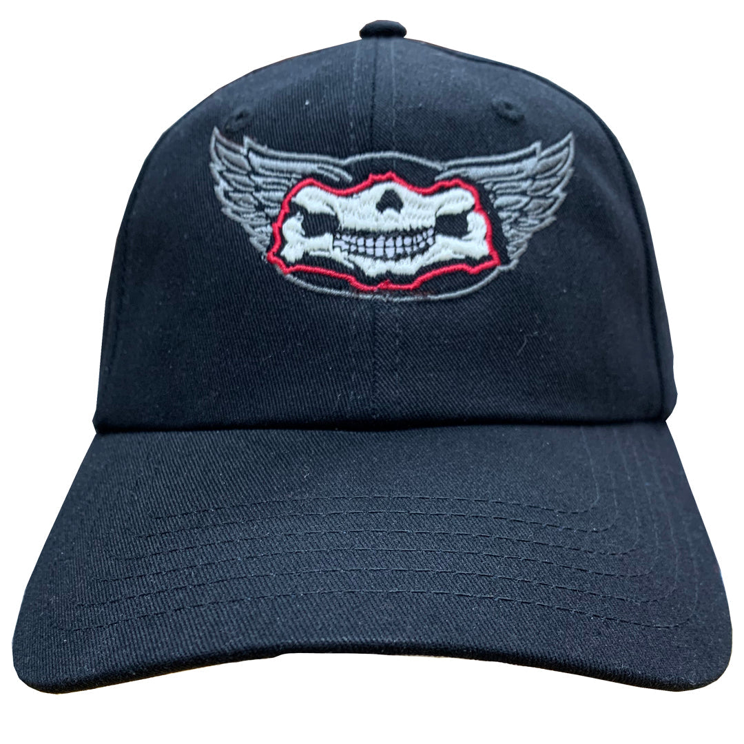 Fat Skeleton ™ Skull Jaw Wings logo Baseball Cap - Fat Skeleton UK