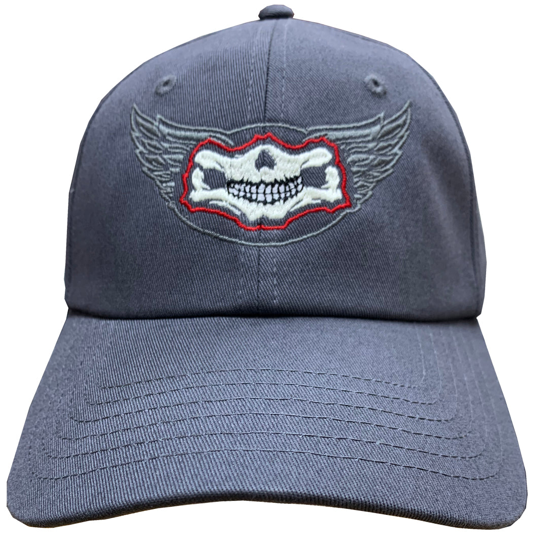 Fat Skeleton ™ Skull Jaw Wings logo Baseball Cap - Fat Skeleton UK
