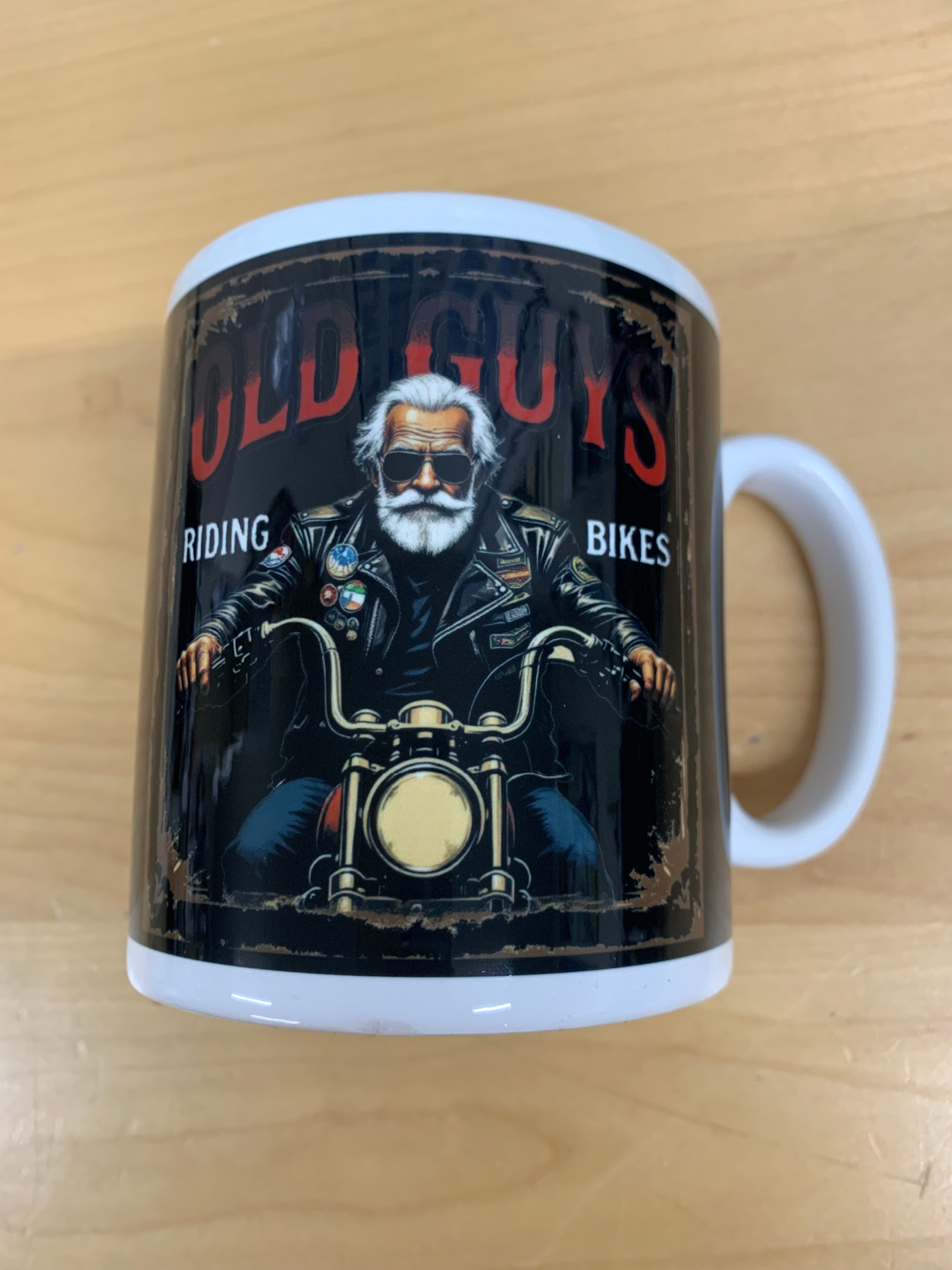 Old Guys Riding Bikes Mug - Fat Skeleton UK