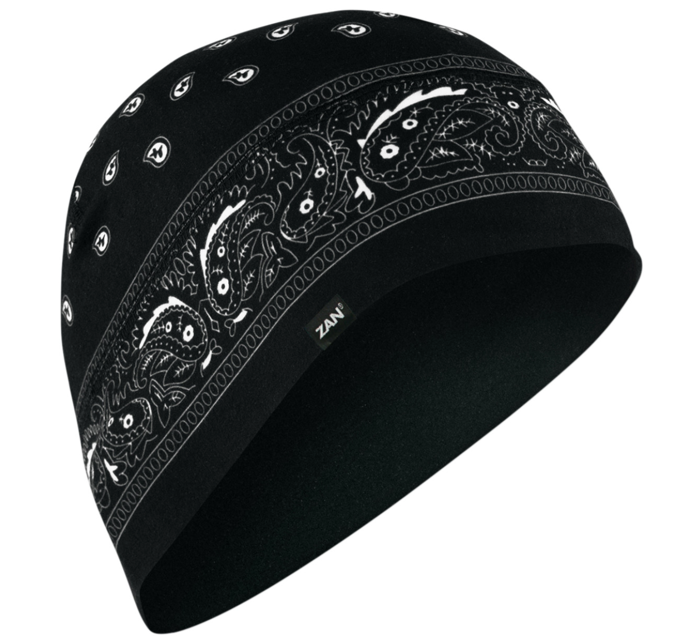 Zan Black Paisley Beanie Sportflex - Fat Skeleton UK