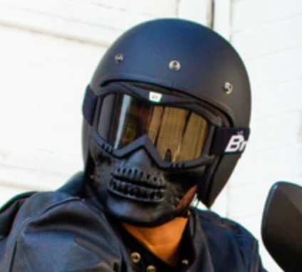 Skull Jaw Urban Mask & Goggles for Open Face Helmet - Fat Skeleton UK