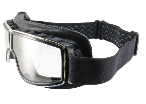 Clear Lens Aviator style Retro Pilot Goggles - Fat Skeleton UK
