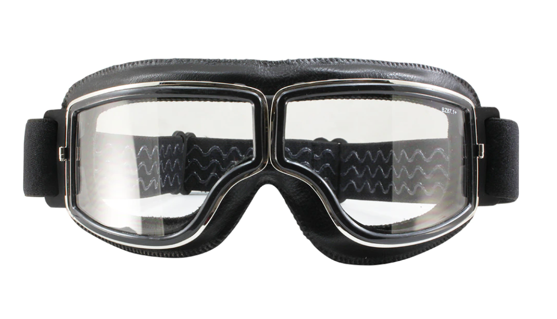 Clear Lens Aviator style Retro Pilot Goggles - Fat Skeleton UK