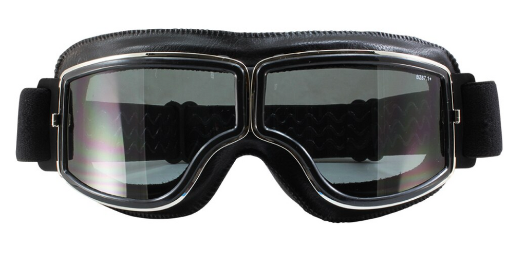 Smoke Lens Aviator style Retro Pilot Goggles - Fat Skeleton UK