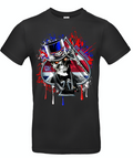 Fat Skeleton Biker Union Jack Top Hat Skull T Shirt - Fat Skeleton UK