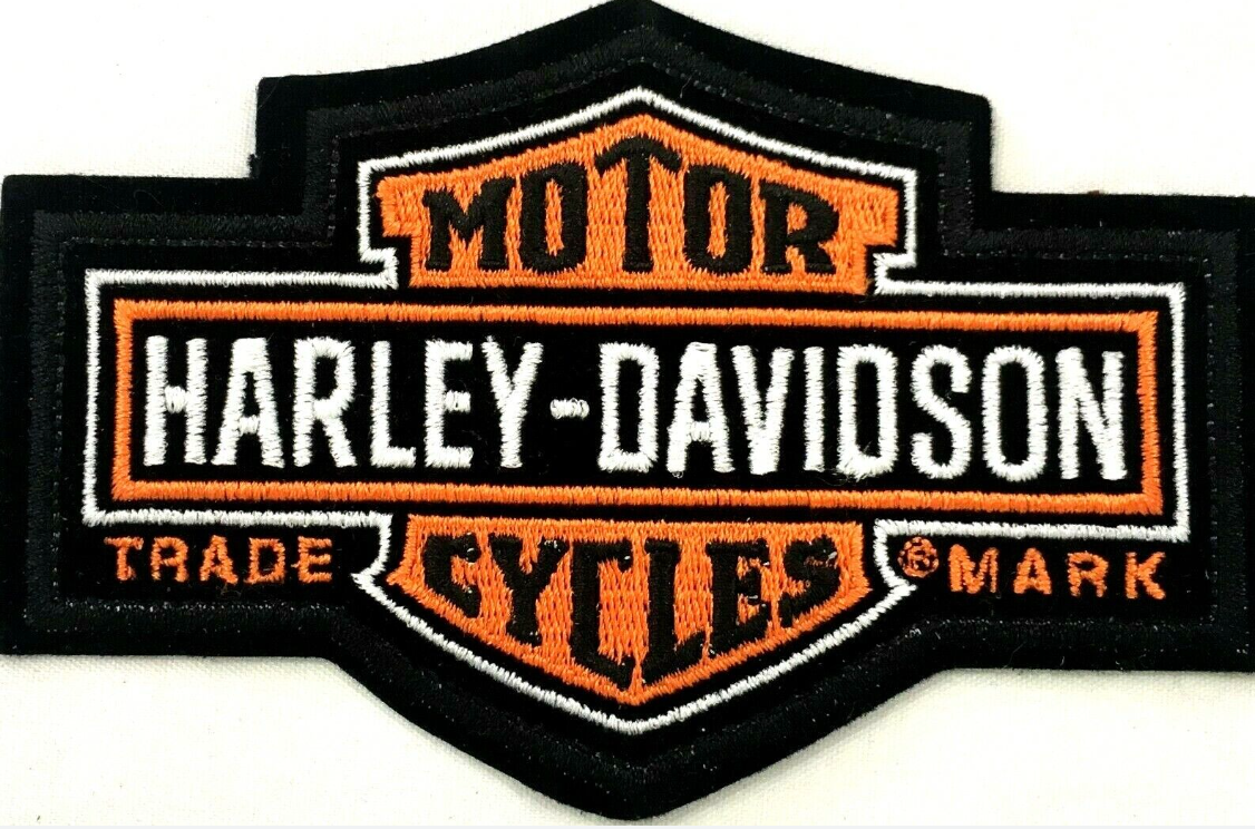 Genuine Harley Davidson Old School Design Bar & Shield Logo SEW ON PATCH - Fat Skeleton UK