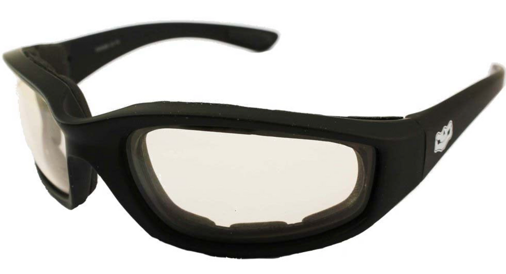 Fat Skeleton Daytona EVA Foam Padded CLEAR Lens Rider Glasses - Fat Skeleton UK