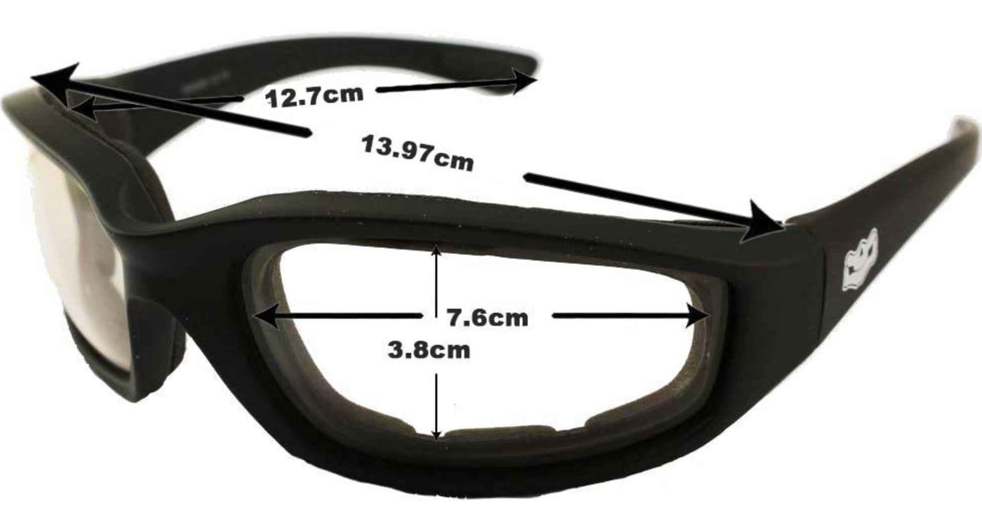 Fat Skeleton Daytona EVA Foam Padded CLEAR Lens Rider Glasses - Fat Skeleton UK