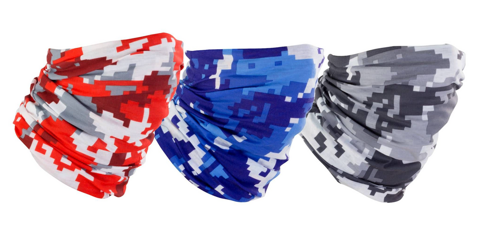 Bike-It  Neck Tubes - 6 pack - 3 Digital Urban Camo Designs & 3 Skull Designs - Fat Skeleton UK