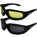 Yellow Lens Daytona EVA Foam Padded Reactive Lens Rider Glasses - Fat Skeleton UK