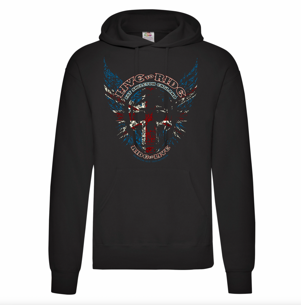 Fat Skeleton Live To Ride UK Skull Hoodie - Fat Skeleton UK
