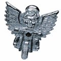 Guardian Angel Silver Pin Badge - Fat Skeleton UK
