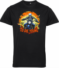 Too Old To Die Young Colour Explosion Biker T Shirt - Fat Skeleton UK