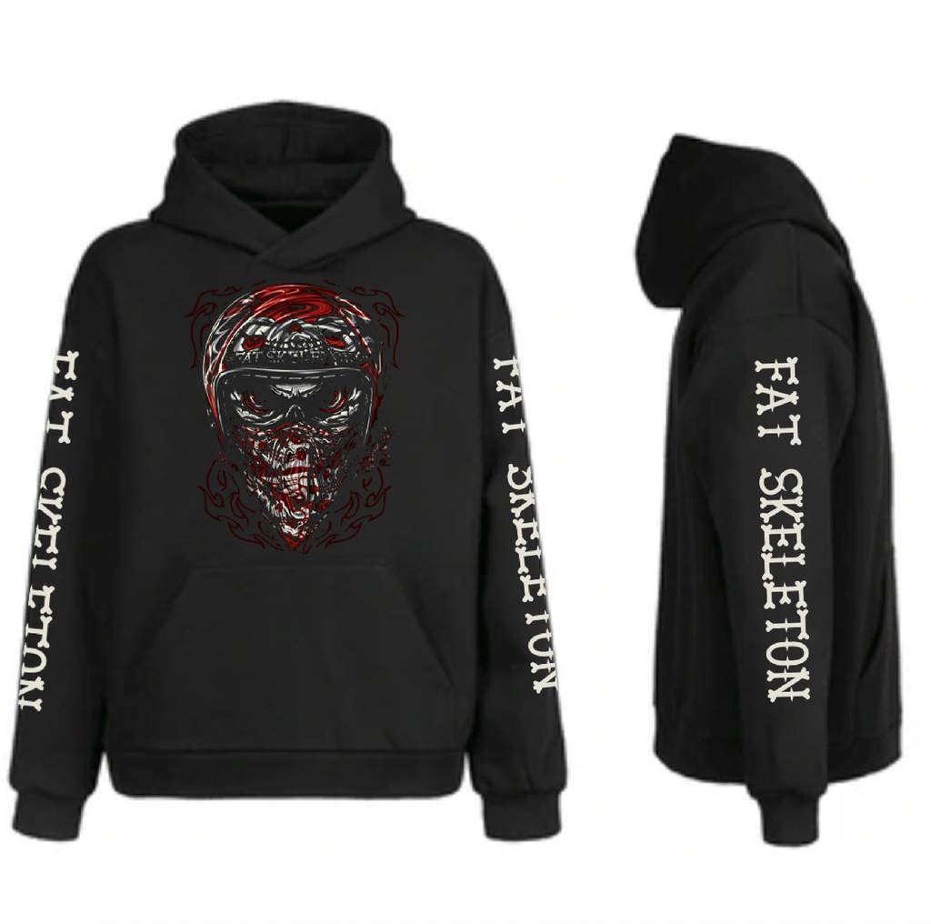 Fat Skeleton Helmet Bandana Hoodie - Fat Skeleton UK