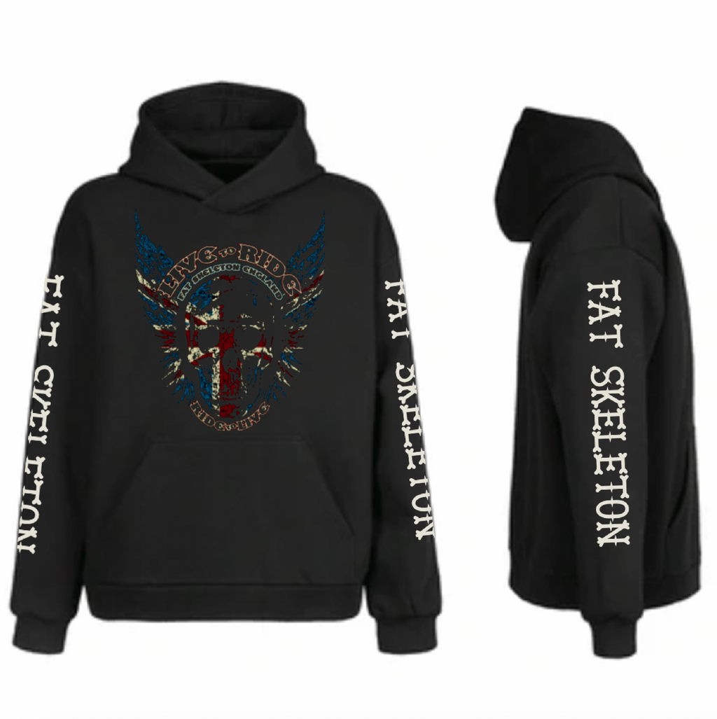 Fat Skeleton Live To Ride UK Skull Hoodie - Fat Skeleton UK