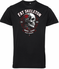 Fat Skeleton Work Hard Play Harder Skull Biker T Shirt - Fat Skeleton UK