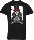 Fat Skeleton Top Hat Spades Biker T Shirt - Fat Skeleton UK