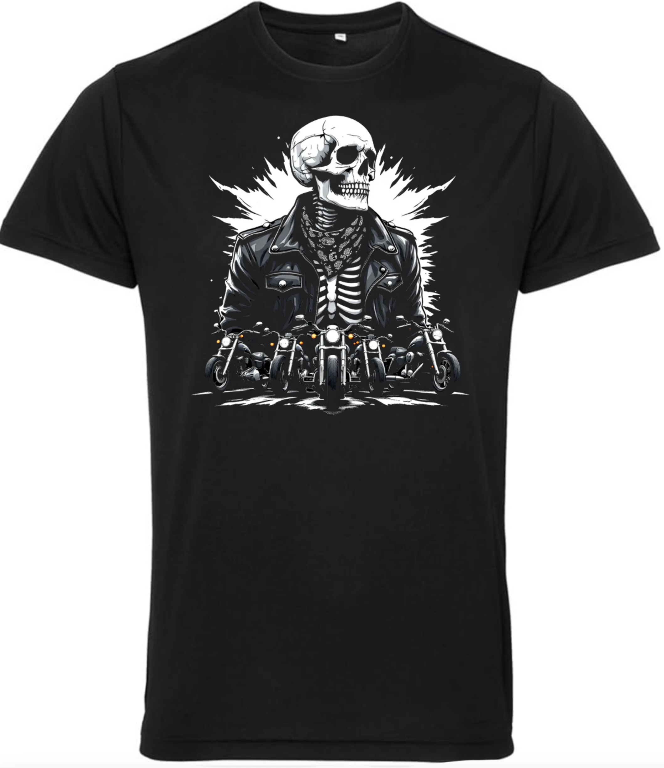 Fat Skeleton Brando Skeleton Biker T Shirt - Fat Skeleton UK