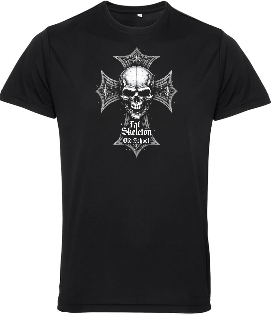 Fat Skeleton Old School Cross Biker T Shirt - Fat Skeleton UK