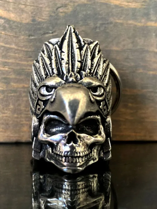 3D Aztec Eagle Warrior Skull Guardian Angel Bell - Fat Skeleton UK