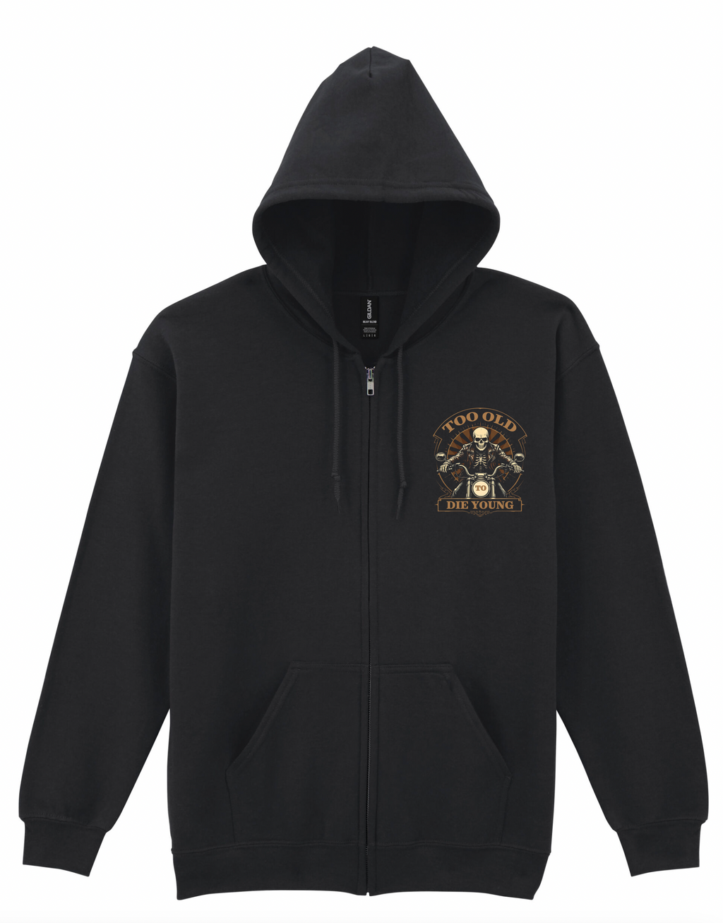 Fat Skeleton Too Old to Die Young Zip Up Hoodie - Fat Skeleton UK