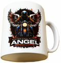 Never Ride Faster Than Your Angel Can Fly Biker Mug - Fat Skeleton UK