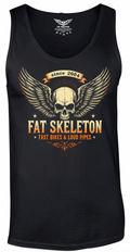 Fat Skeleton Loud Pipes Fast Bikes Vest - Fat Skeleton UK