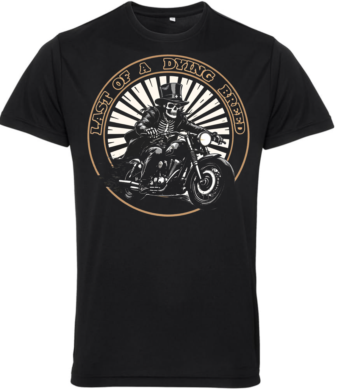 Last of a Dying Breed - Old Guys Riding Bikes T Shirt - Fat Skeleton UK