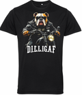Fat Skeleton DILLIGAF Dog Biker T Shirt - Fat Skeleton UK