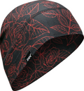 Zan Red Roses on Black Beanie - Fat Skeleton UK
