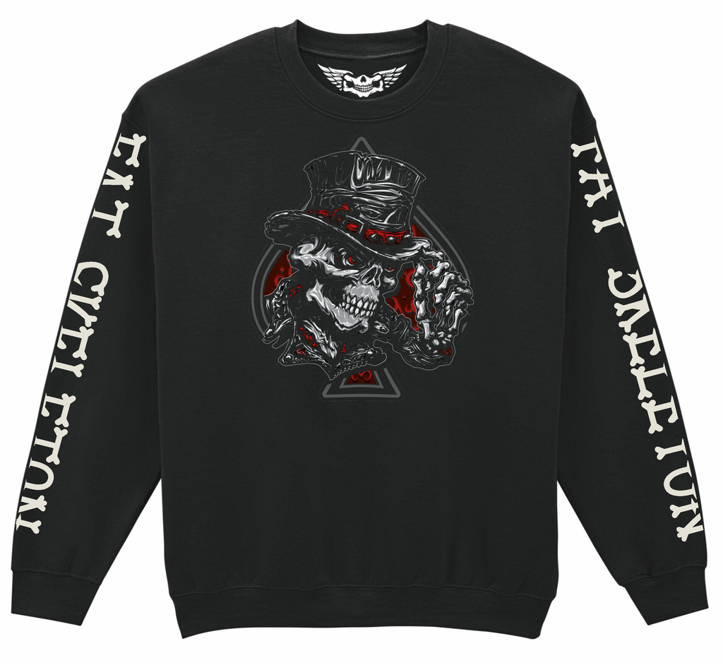 Fat Skeleton Top Hat Skull Sweatshirt - Fat Skeleton UK