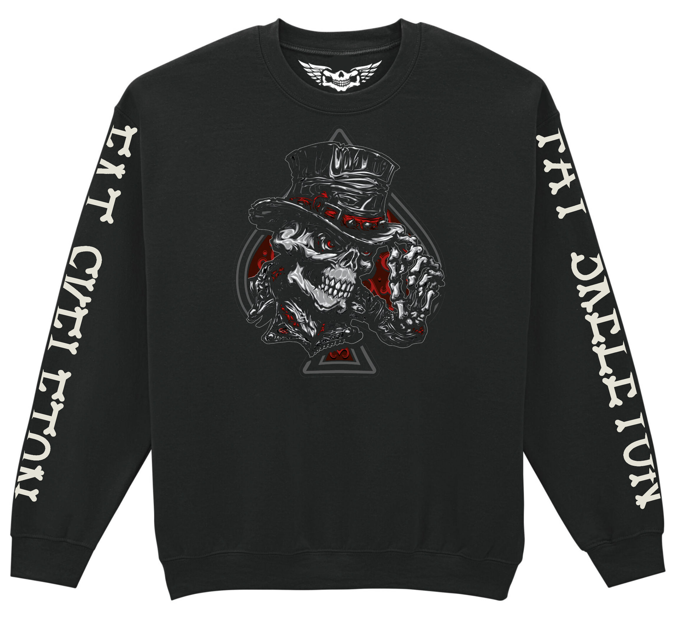 Fat Skeleton Top Hat Skull Sweatshirt - Fat Skeleton UK