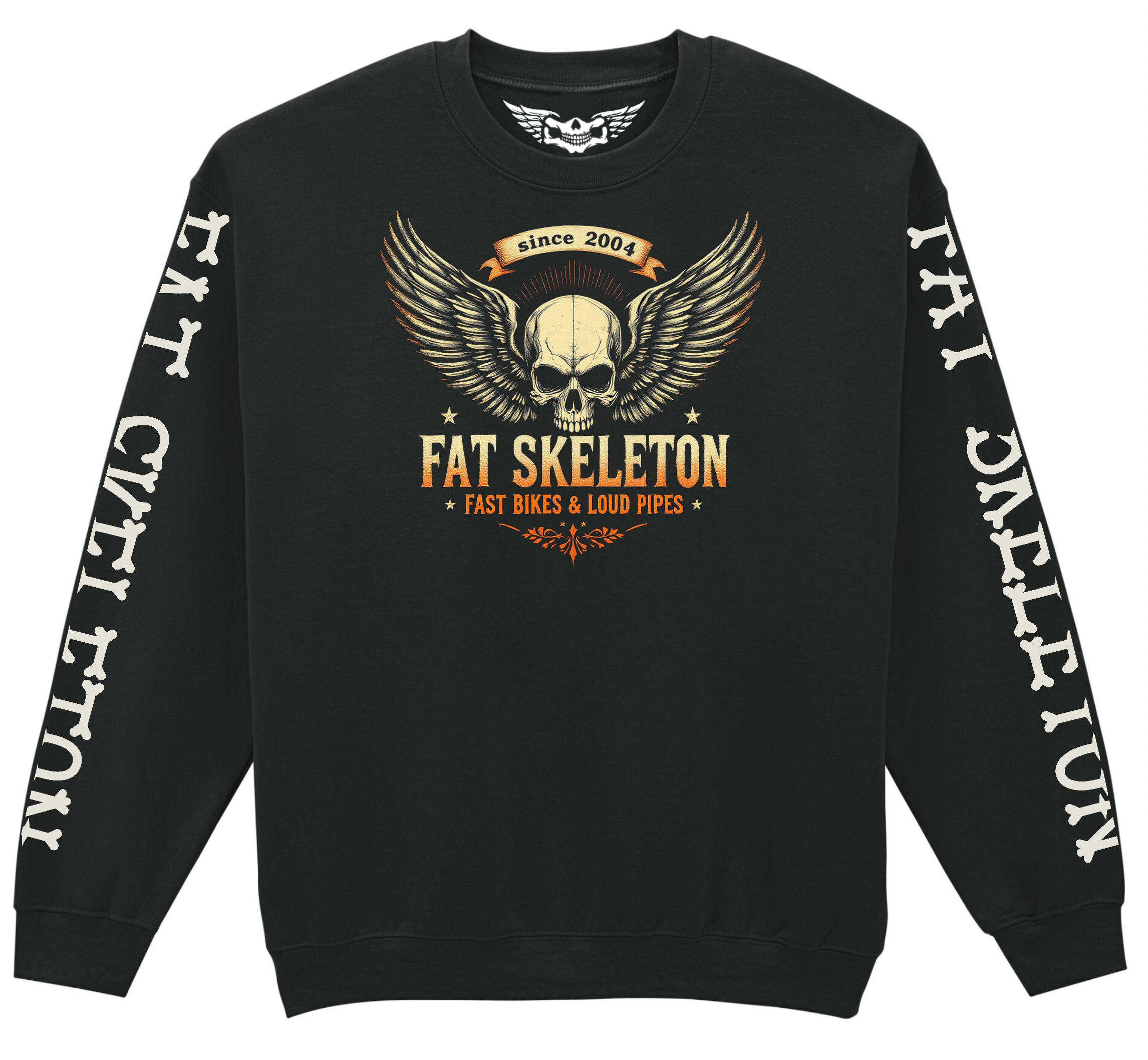 Fat Skeleton Fast Bikes Loud Pipes Sweatshirt - Fat Skeleton UK