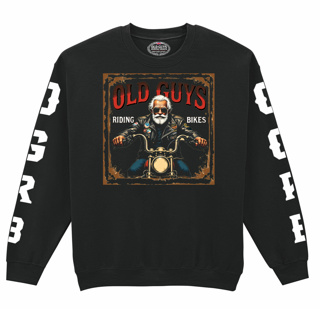 Old Guys Riding Bikes Sweatshirt - Fat Skeleton UK