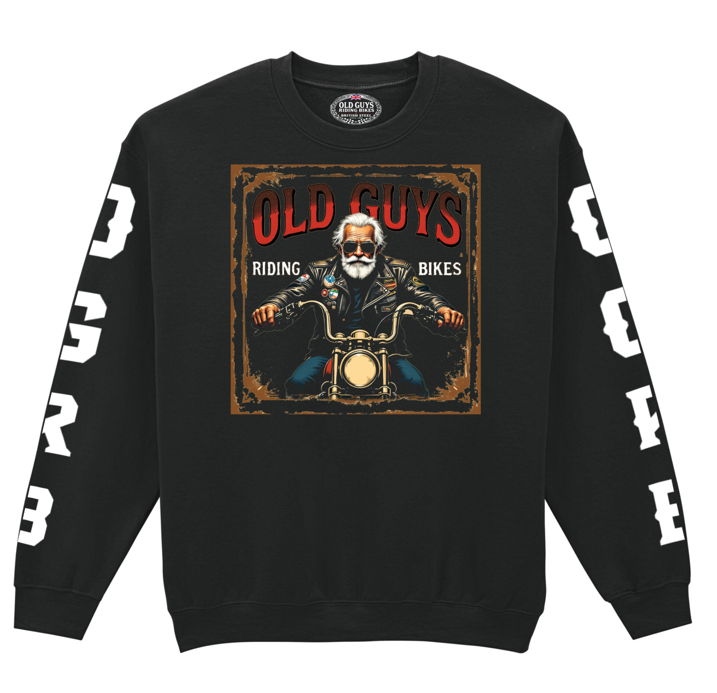 Old Guys Riding Bikes Sweatshirt - Fat Skeleton UK