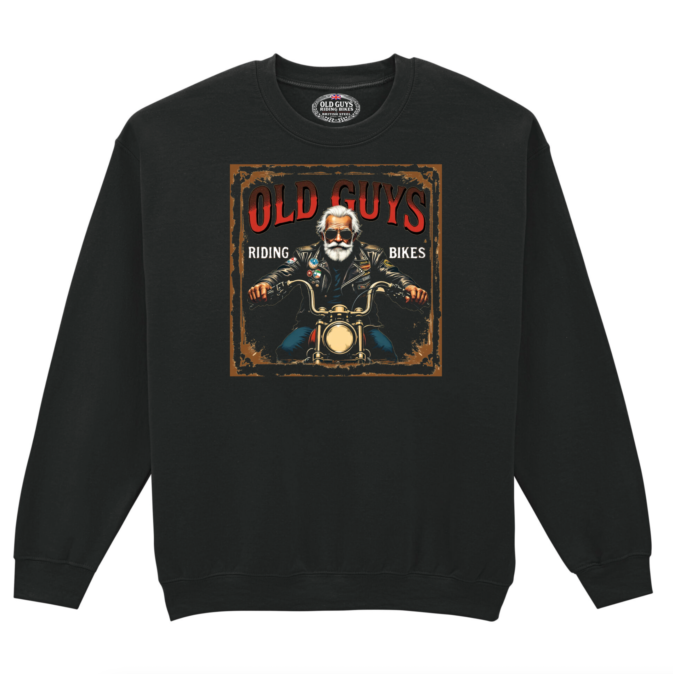 Old Guys Riding Bikes Sweatshirt - Fat Skeleton UK