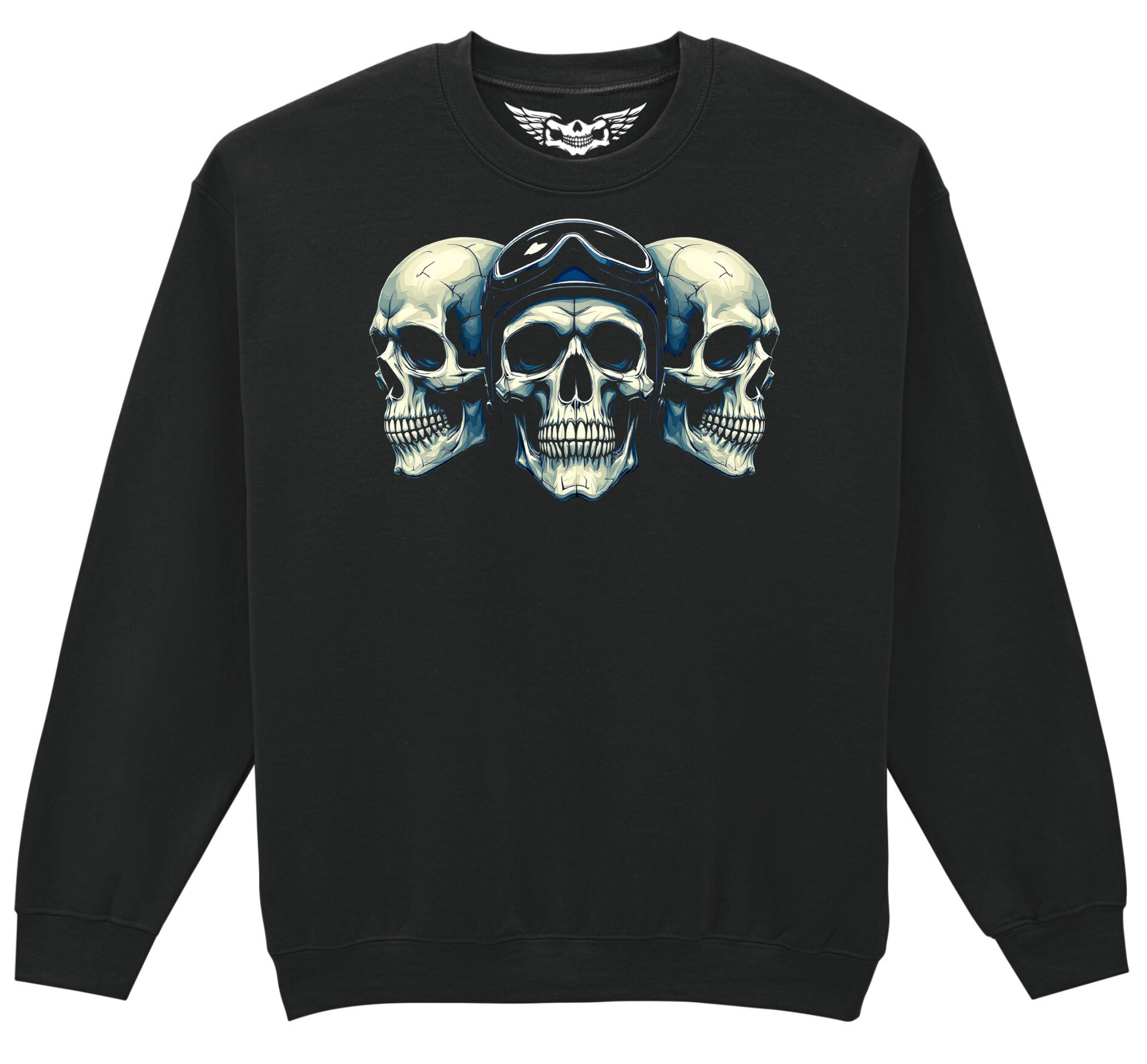 Fat Skeleton 3 Skulls Sweatshirt - Fat Skeleton UK