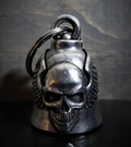 Skull & Upswept Wings Guardian Angel Gremlin Bell - Fat Skeleton UK