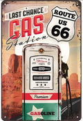 Route 66 Last Chance Gas Station Metal Sign - Fat Skeleton UK