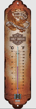 Harley Davidson Born to Ride Retro Wall Thermometer - Fat Skeleton UK