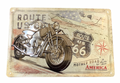 Route 66 The Mother Road Classic Harley Motorcycle Metal sign - Fat Skeleton UK