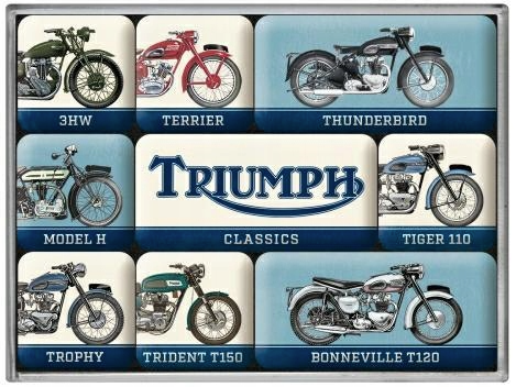 Triumph Classic Bikes 9-Piece Magnet Set - Fat Skeleton UK