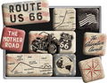 Route 66 Bike Map 9-Piece Magnet Set - Fat Skeleton UK
