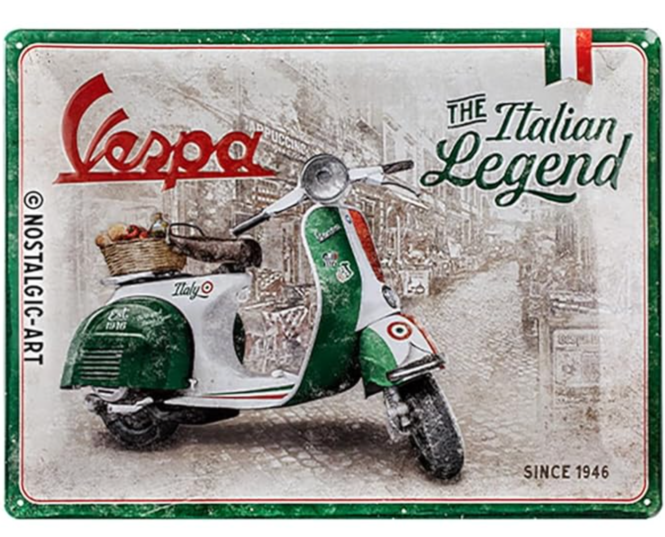 Vespa The Italian Classic Metal Sign 30cm x 40cm - Fat Skeleton UK