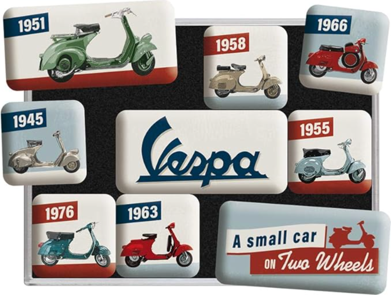Vespa Scooters 9 Piece Magnet Set - Fat Skeleton UK