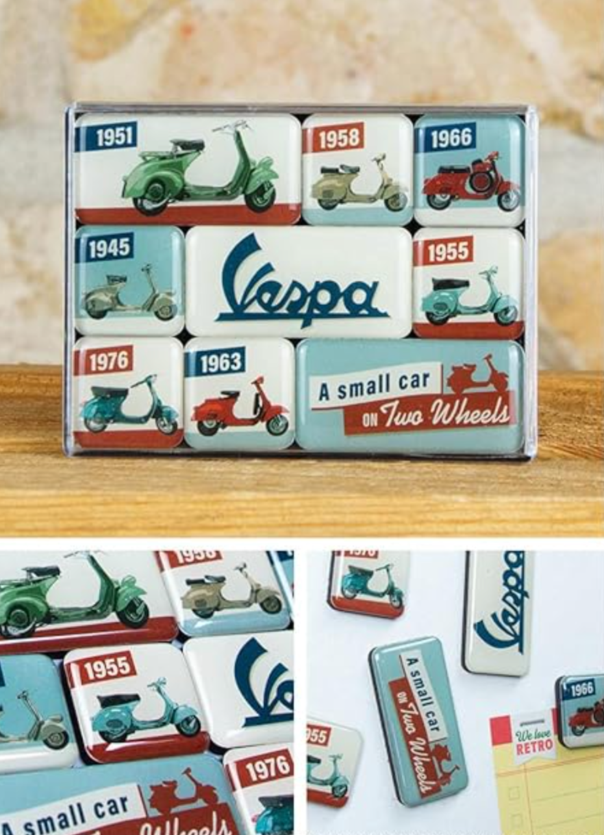 Vespa Scooters 9 Piece Magnet Set - Fat Skeleton UK