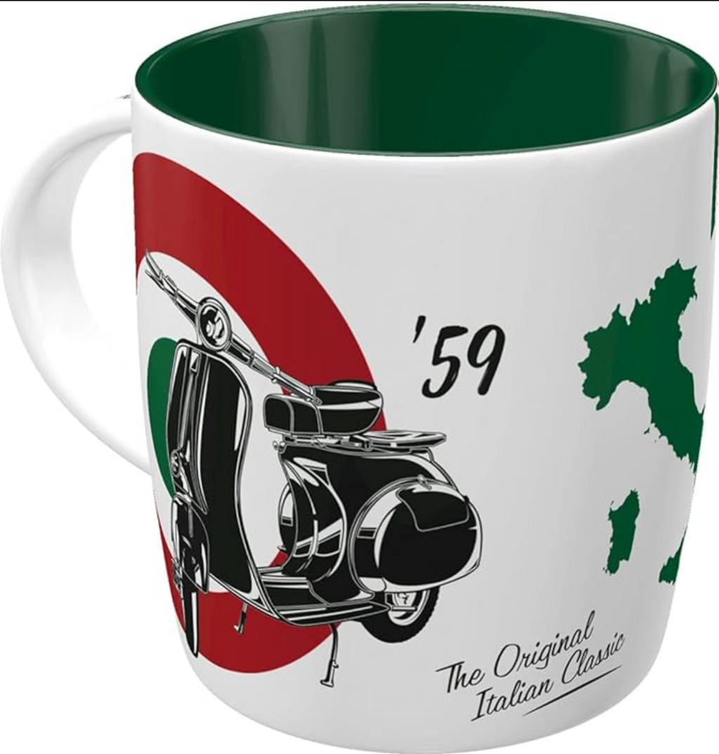 Vespa The Italian Classic Scooter Mug - Fat Skeleton UK