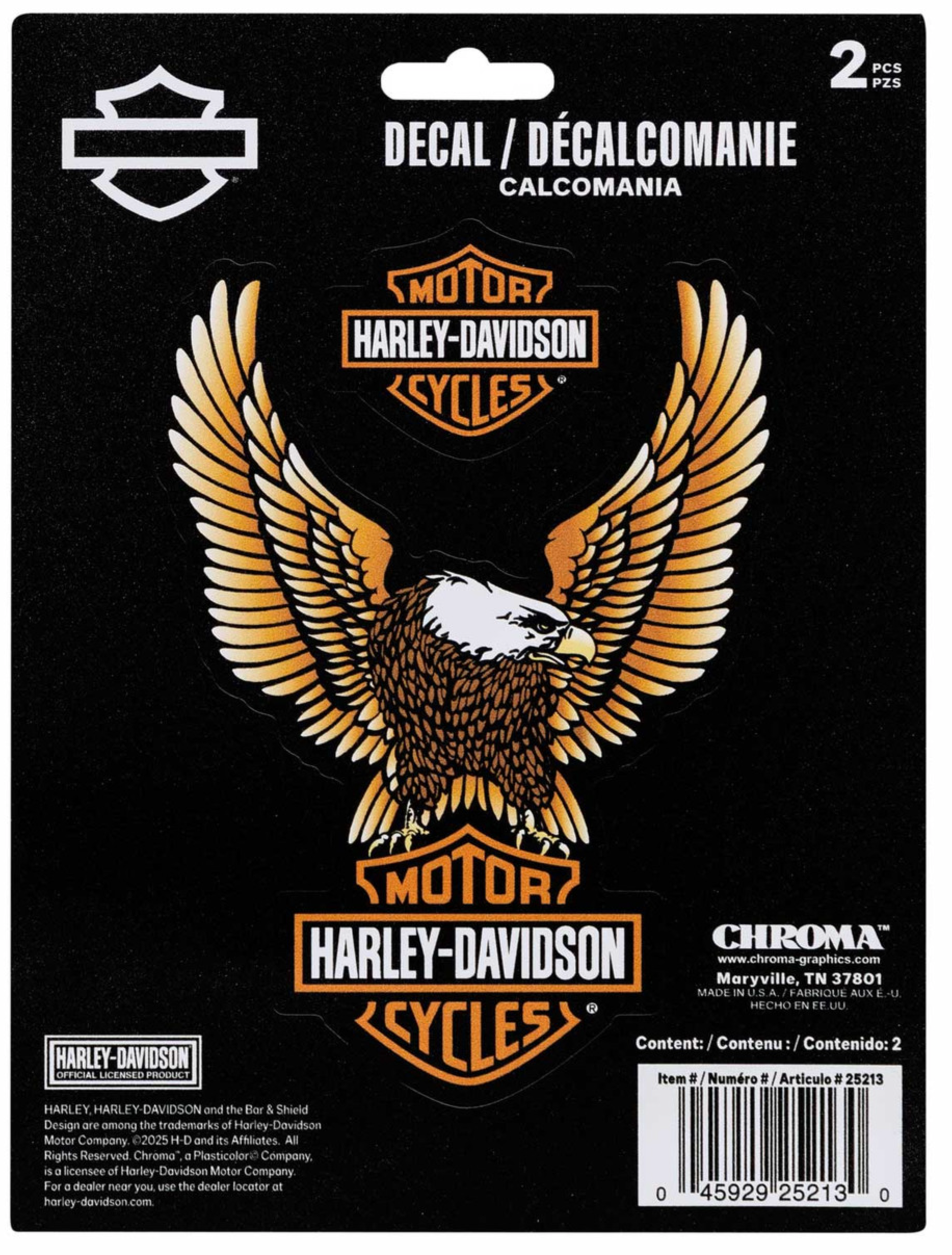 Harley-Davidson® 2-Piece Eagle Logo Vinyl Sticker - Fat Skeleton UK